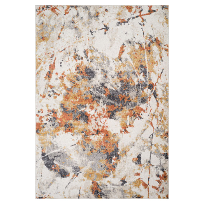 9' X 12' Abstract Area Rug - Ivory / Gray