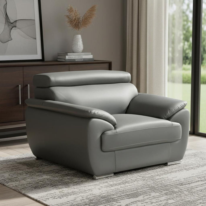 Captivating Leather Chair - Gray