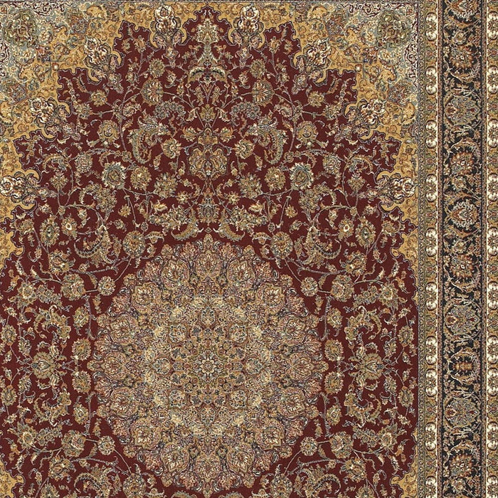 7' X 10' Medallion Area Rug With Fringe (574481) - Ivory / Red / Orange