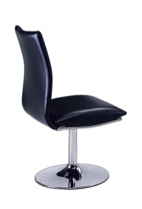 Upholstered Dining Side Chairs (Set of 2) - Black / Silver