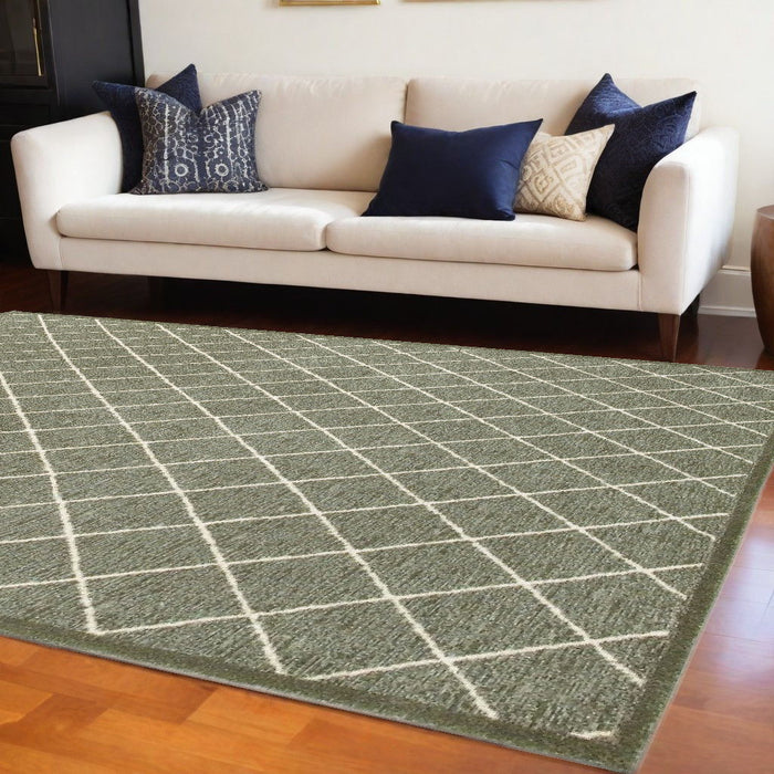 10' x 13' Diamond Indoor Area Rug - Gray And Ivory