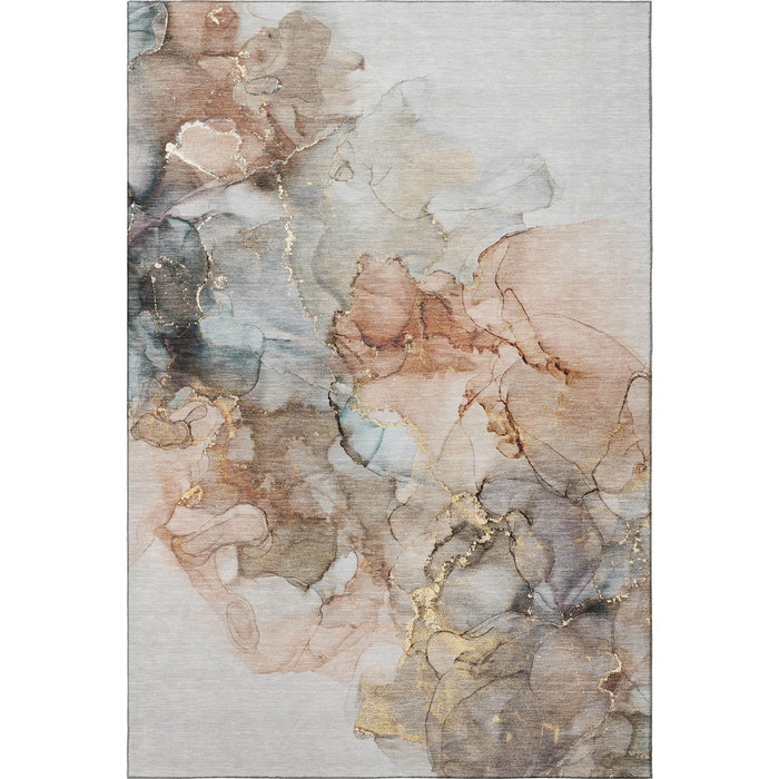 8' X 10' Abstract Washable Area Rug With UV Protection (647288) - Beige / Gray / Ivory