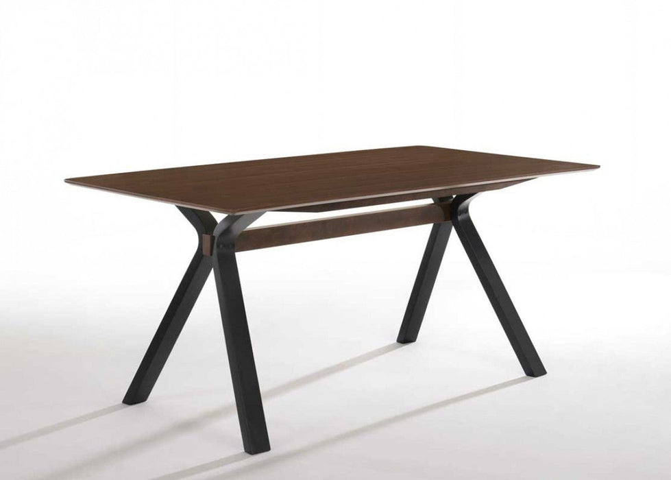 Wood Trestle Base Dining Table - Brown / Black