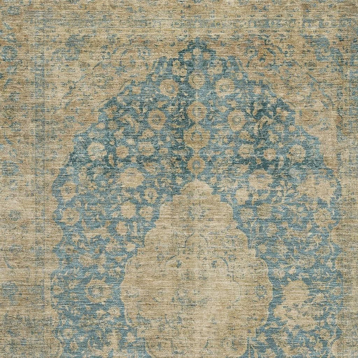 10' X 14' Medallion Washable Area Rug With UV Protection (696296) - Blue / Beige / Taupe