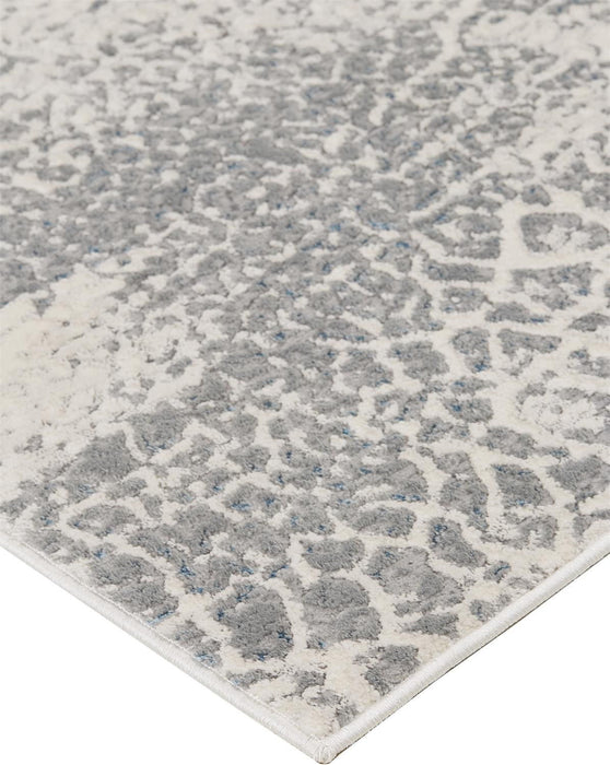 12' x 18' Abstract Area Rug - Gray Blue And Ivory