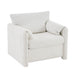 Giga ivory white modern accent arm chair with plush chenille upholstery and high resilience cushion for comfortable seating.