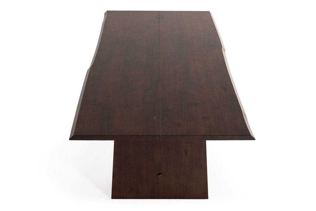 Solid Wood Sled Base Dining Table - Brown