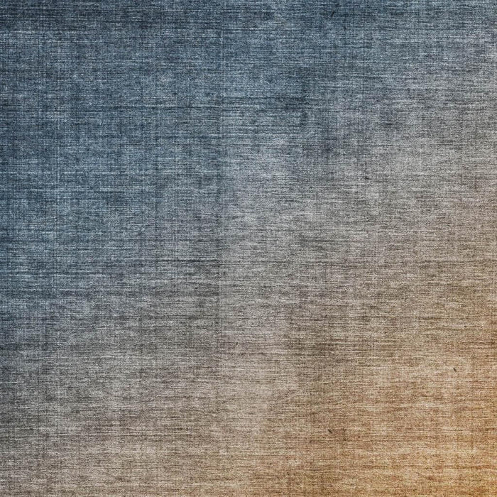 9' X 12' Ombre Washable Area Rug With UV Protection (649677) - Navy Blue / Orange
