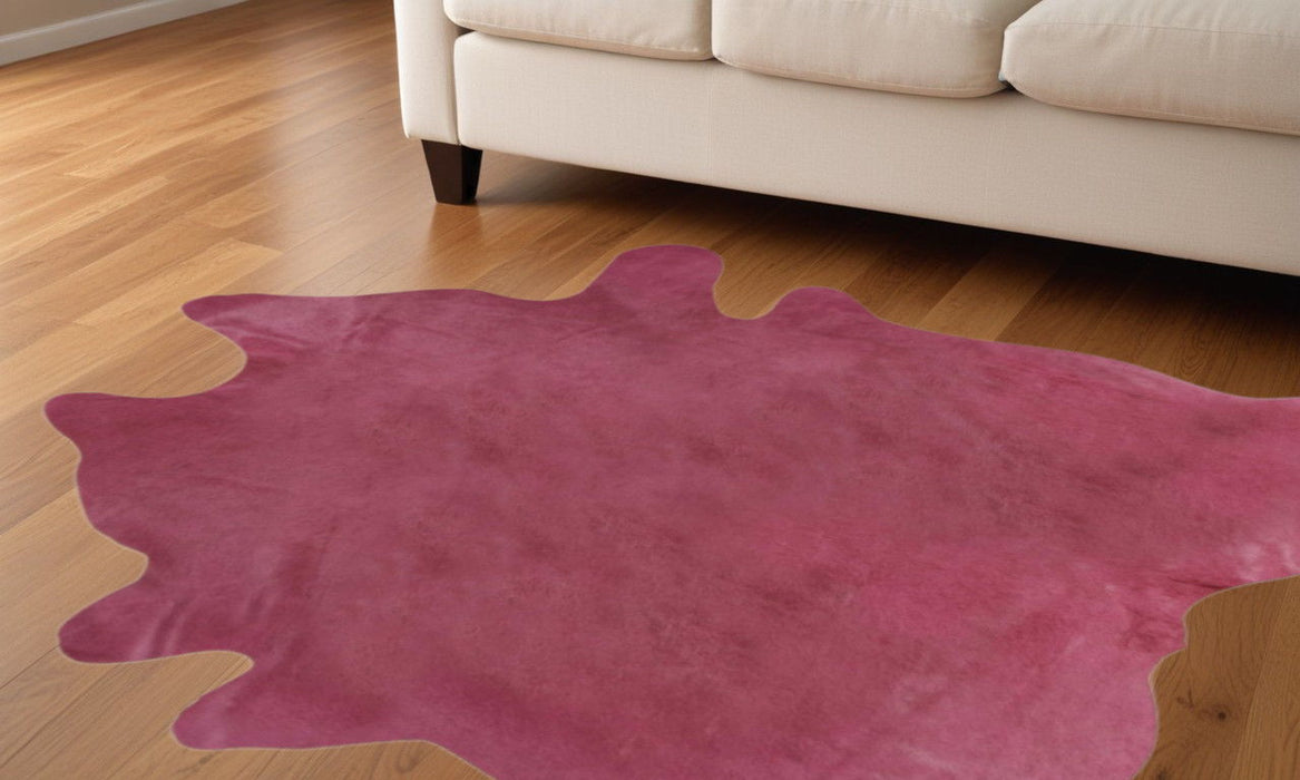 60" x 84" Cowhide Area Rug - Fuschia