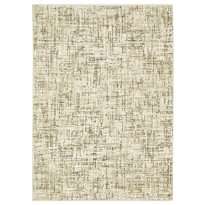 8' X 11' Abstract Area Rug - Ivory And Brown