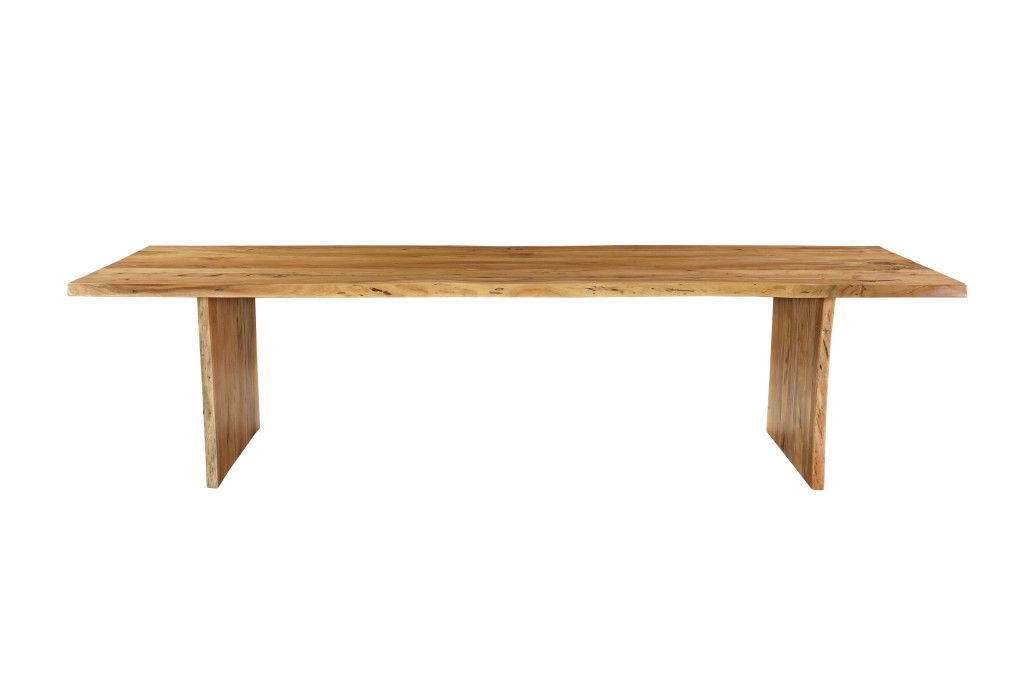 108" Solid Wood Live Edge Sled Base Dining Table - Natural