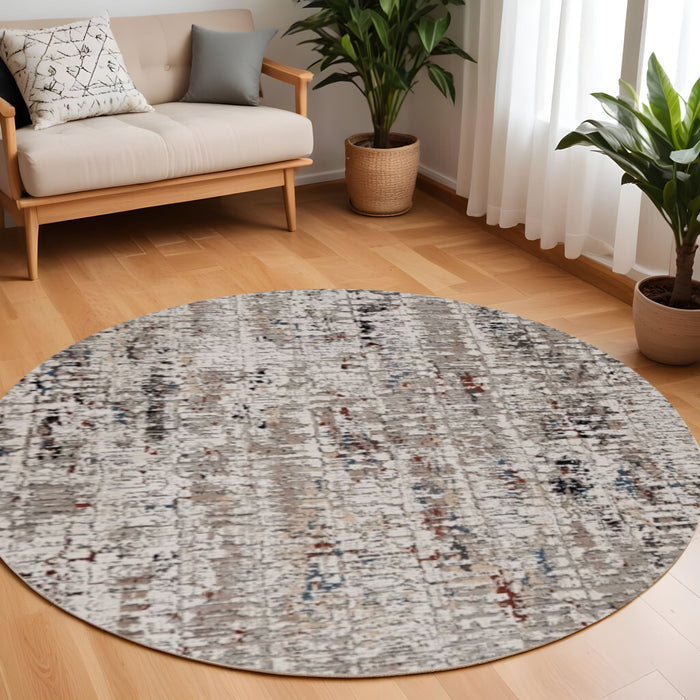 8' Round Area Rug - Blue Gray