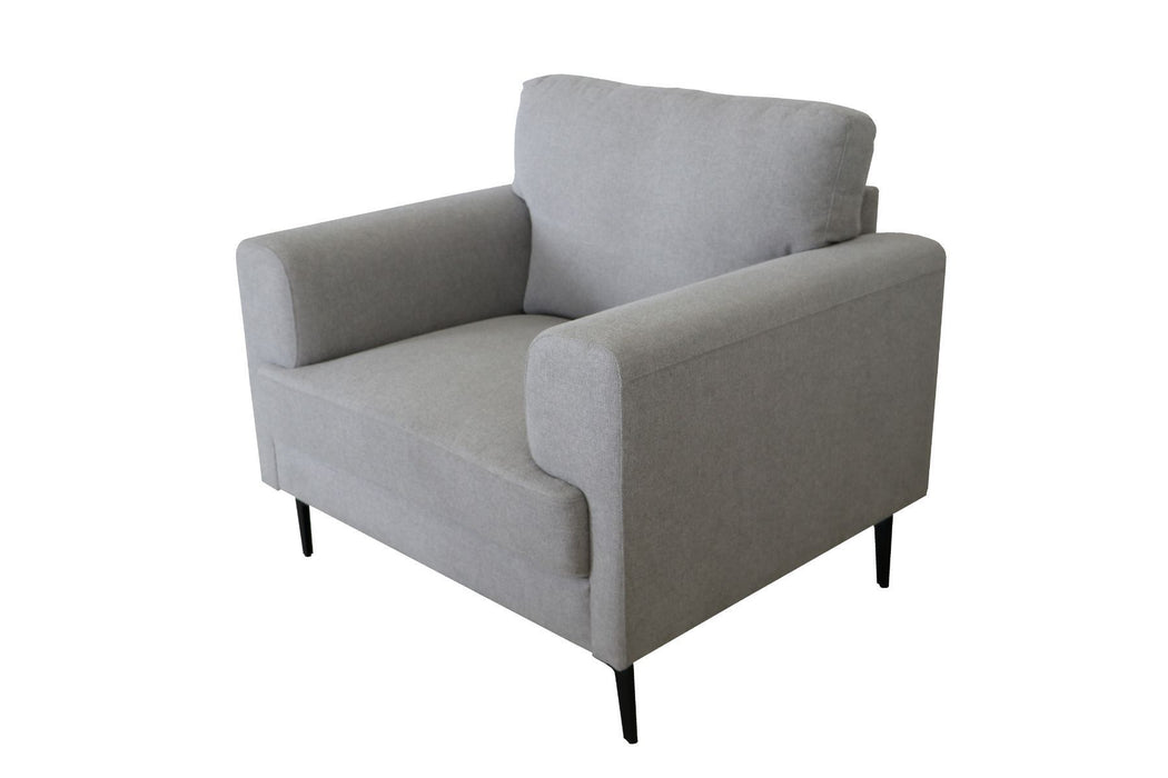 Linen Arm Chair - Light Gray And Black