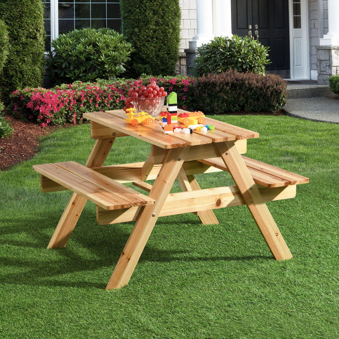 Durable Solid Wood Children's Dining Table And Chairs Set, Multi-Functional