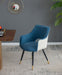 Set of two blue Giga side chairs with sleek modern design, ideal for living rooms, bedrooms, kitchens, or vanity spaces.