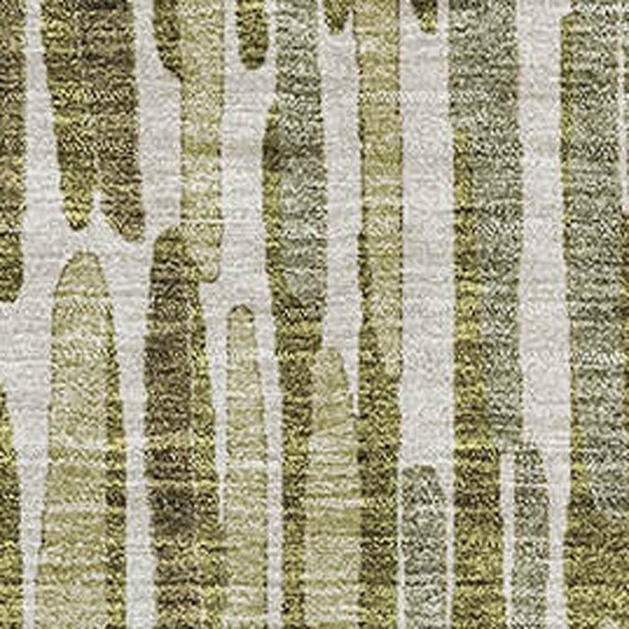 8' X 10' Transitional Abstract Washable Area Rug With UV Protection - Olive Green