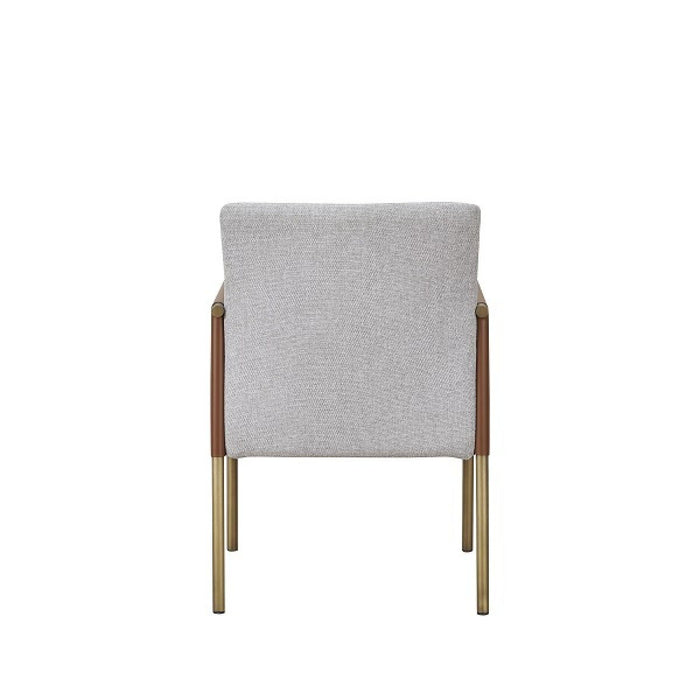 Upholstered In Fabric Dining Arm Chair - Light Gray
