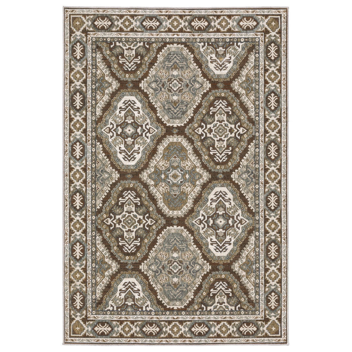 10' X 13' Medallion Area Rug - Ivory And Blue
