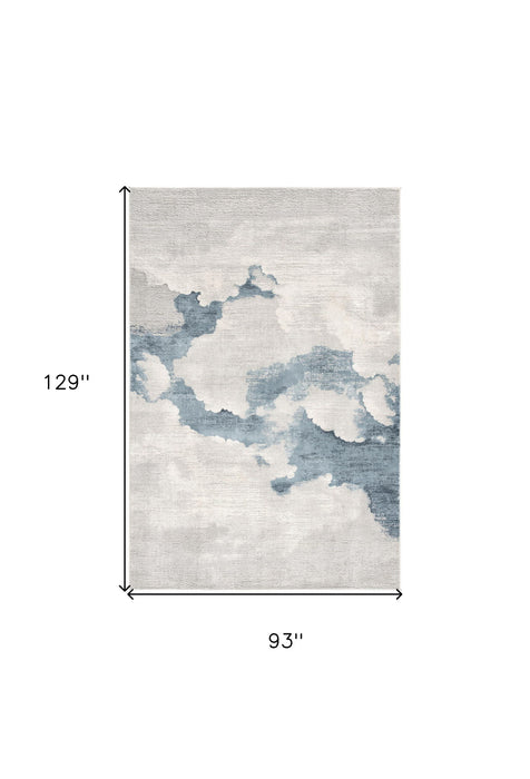 8' x 10' Abstract Area Rug - Gray And Blue