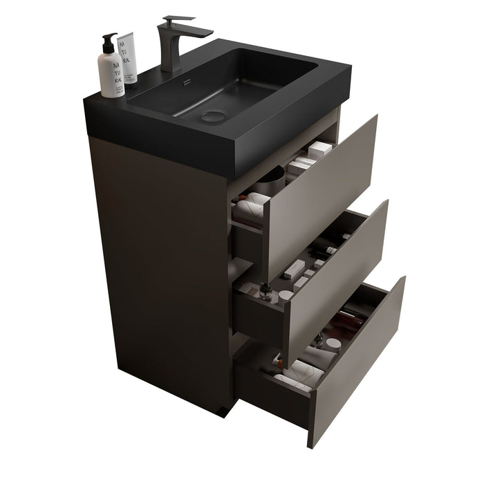 Giga Alice bathroom vanity with integrated sink, large storage, freestanding design, modern style, without drain or faucet visible.