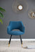 Set of two Giga blue side chairs for living room, bedroom, or vanity with modern accent design and soft fabric upholstery.