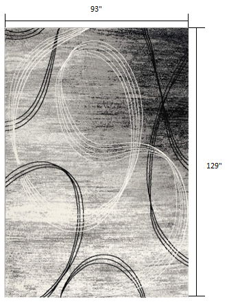 8' x 10' Abstract Dhurrie Area Rug - Gray