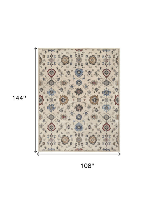 9' x 12' Wool Hand Tufted Area Rug - Ivory And Blue