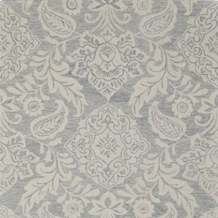 9' x 12' Wool Paisley Tufted Handmade Stain Resistant Area Rug - Blue And Ivory