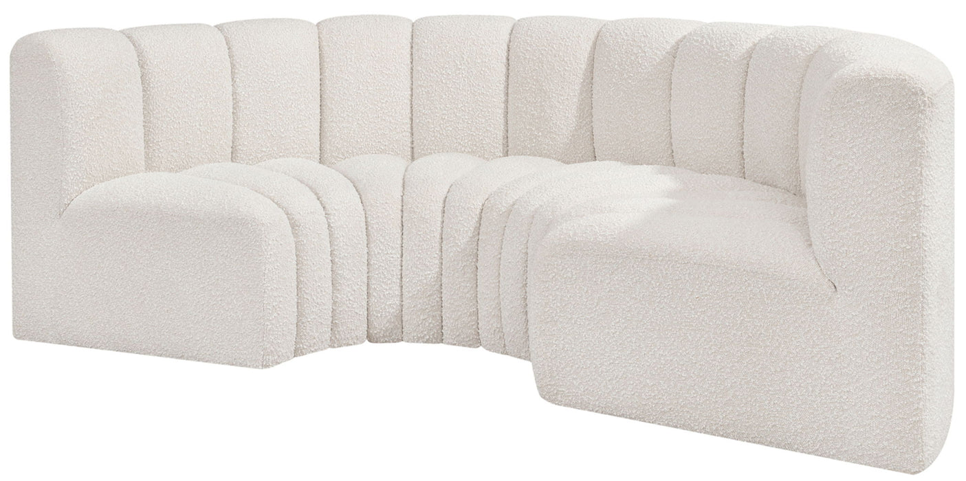 Arc - Boucle Fabric 4 Piece U-Shaped Modular Sofa
