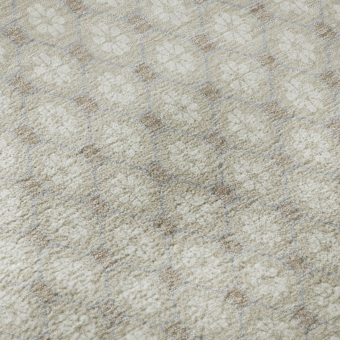 10' X 14' Geometric Washable Area Rug With UV Protection (693630) - Beige / Ivory