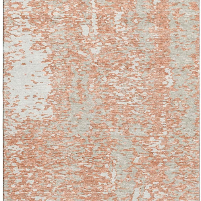 10' X 14' Abstract Washable Area Rug With UV Protection (675432) - Coral / Taupe / Ivory