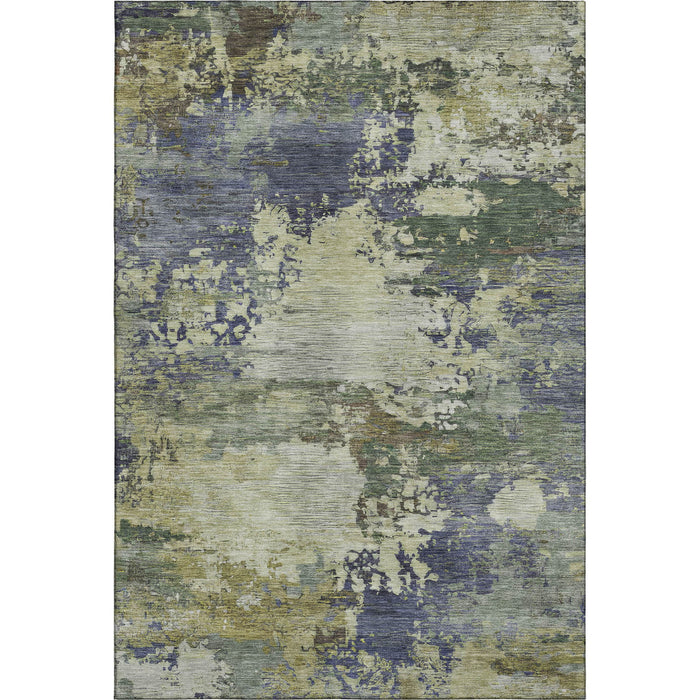 10' X 14' Abstract Washable Area Rug With UV Protection (717008) - Purple / Beige