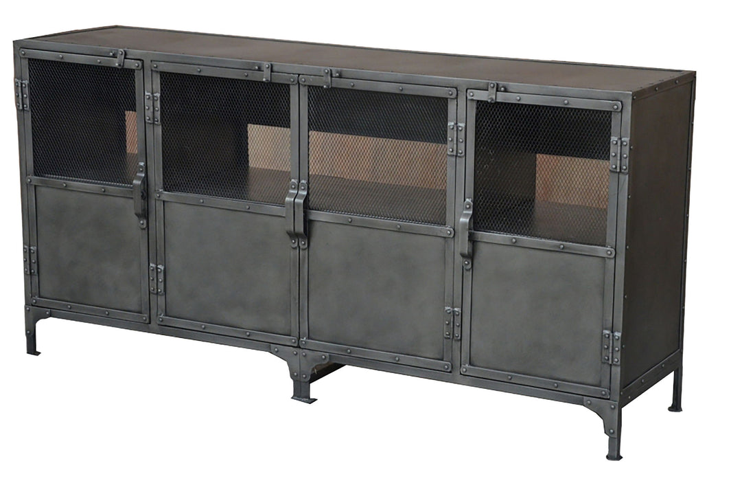 72" Metal Enclosed Storage TV Stand - Dark Gray