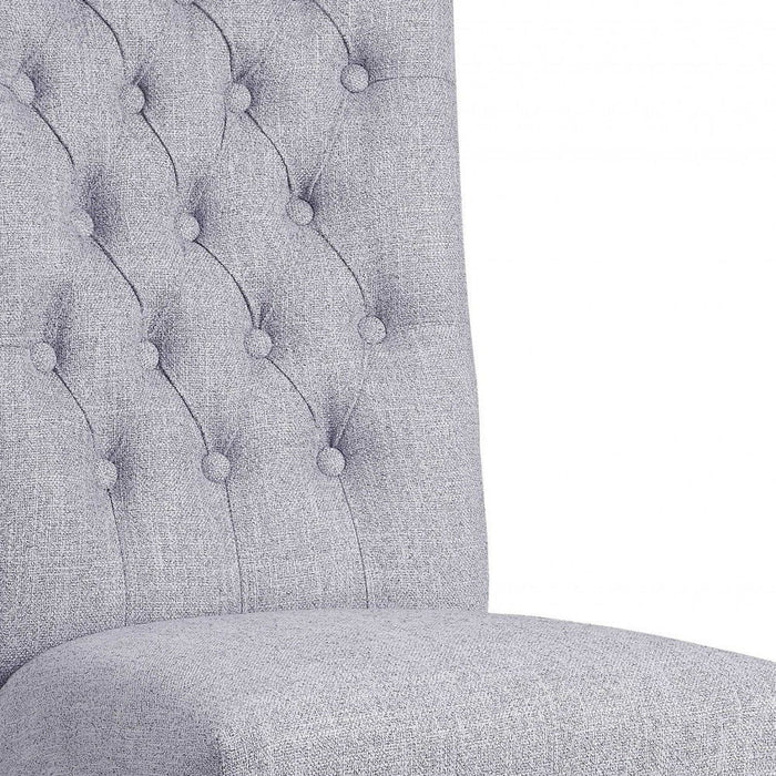 Tufted Fabric Dining Side Chairs (Set of 2) - Gray
