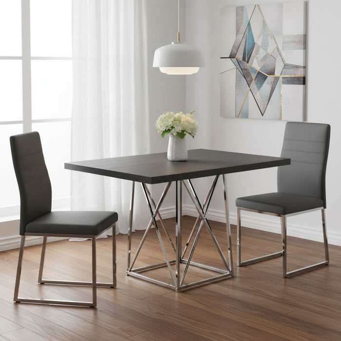 48" Metal Dining Table - Gray / Silver