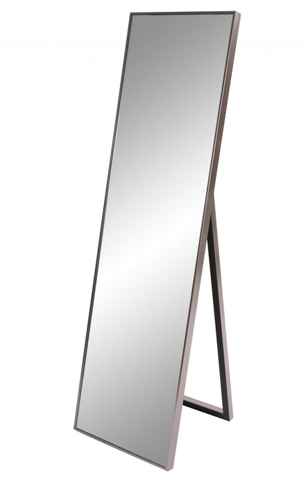 Sleek Brushed Rectangular Full Length Standing Mirror - Brass