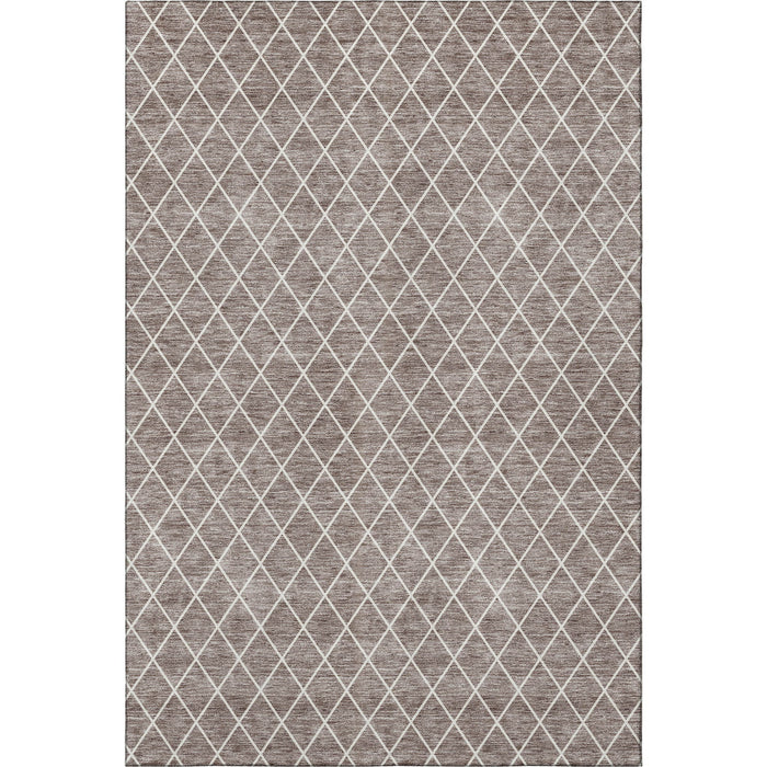 10' X 14' Geometric Washable Area Rug With UV Protection (674125) - Taupe / Ivory