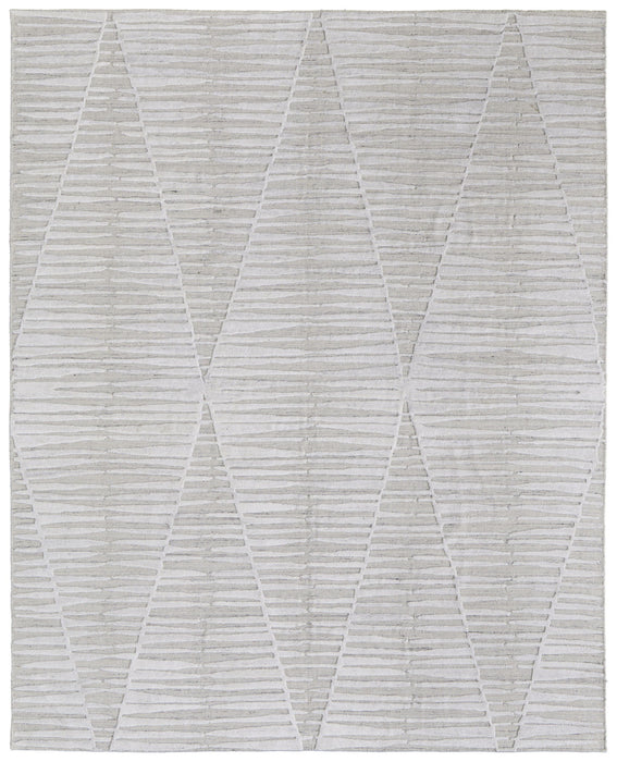 5' x 8' Geometric Hand Woven Area Rug - Ivory