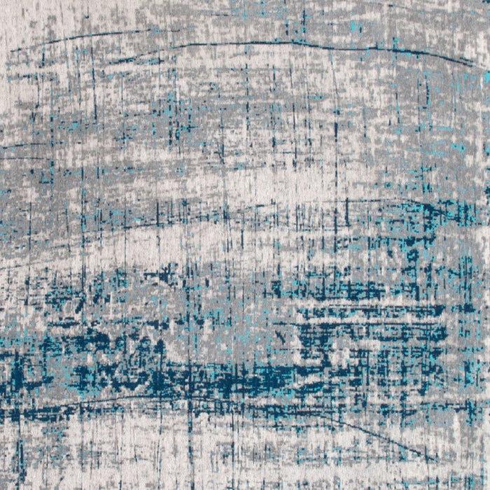 4' x 6' Abstract Non Skid Area Rug - Blue And Gray