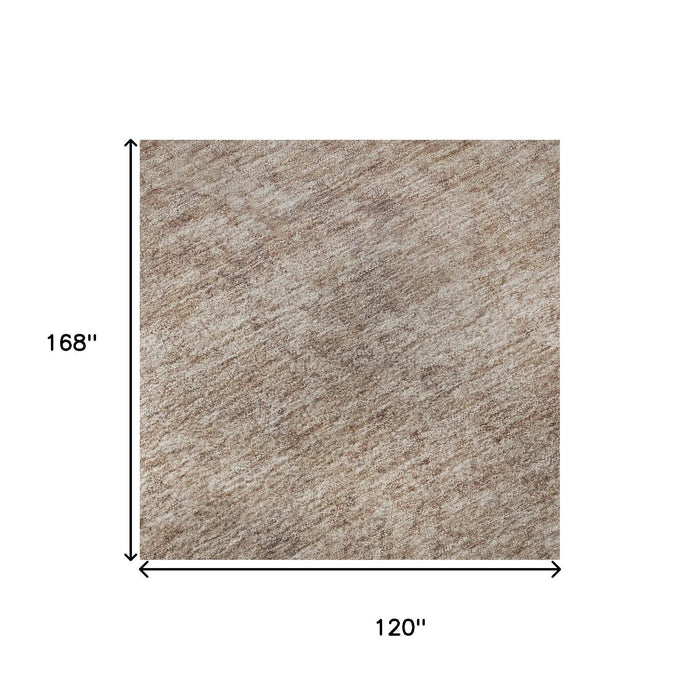 10' X 14' Oriental Washable Area Rug With UV Protection (695846) - Copper / Rust