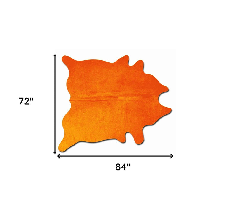 72" x 84" Cowhide Rug - Orange