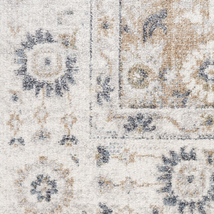 7' X 9' Floral Distressed Area Rug (556350) - Tan