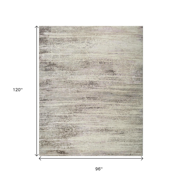8' X 10' Contemporary Abstract Hand Knotted Area Rug - Brown