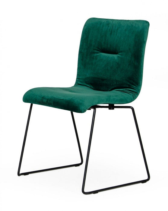 Upholstered Fabric Dining Side Chairs (Set of 2) - Green