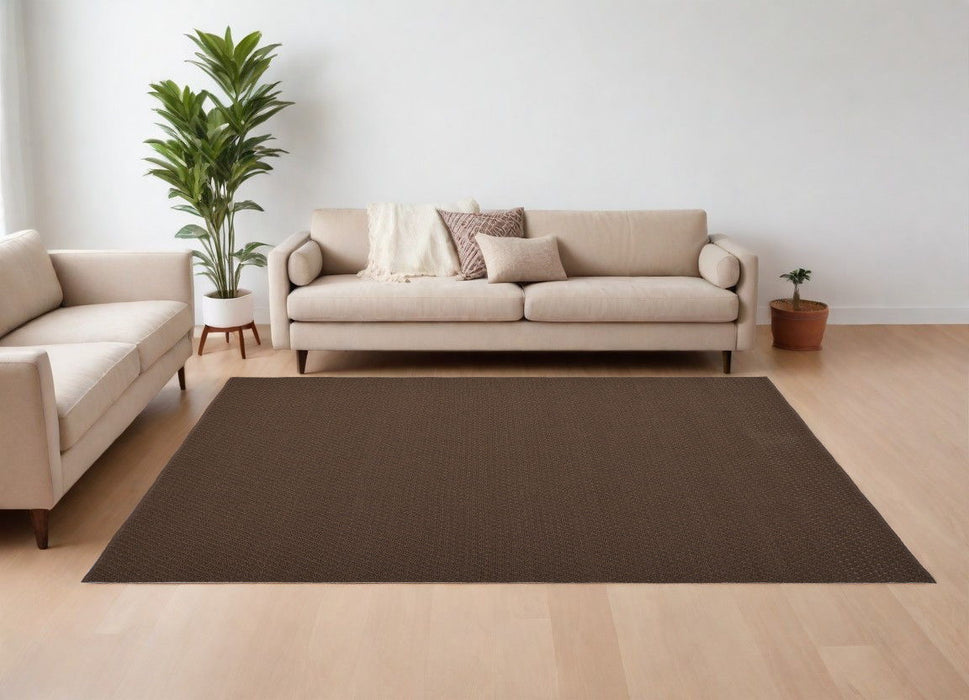 9' x 12' Hand Woven Area Rug - Brown