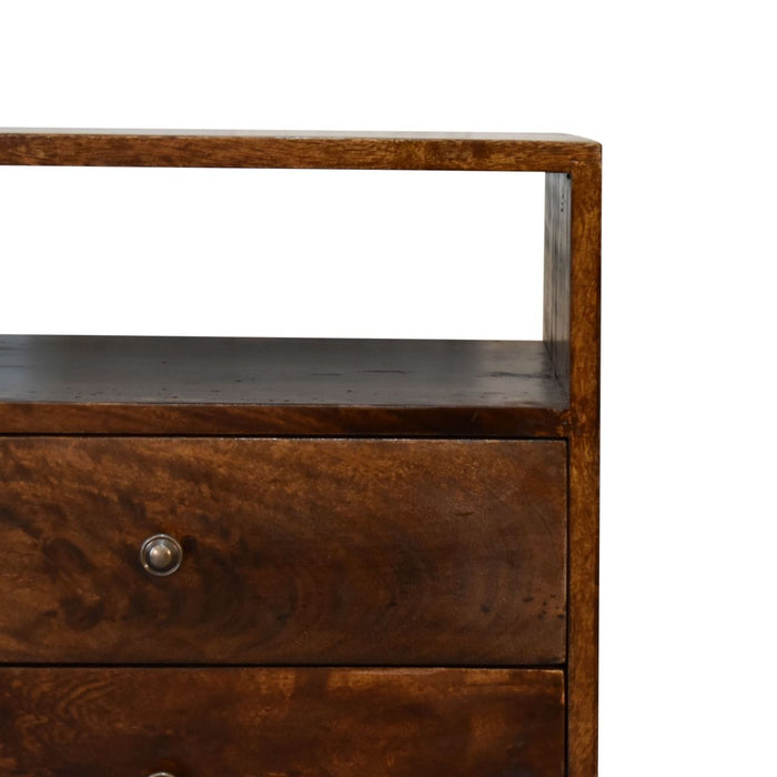 24" Solid Wood Two Drawer Nightstand - Chestnut