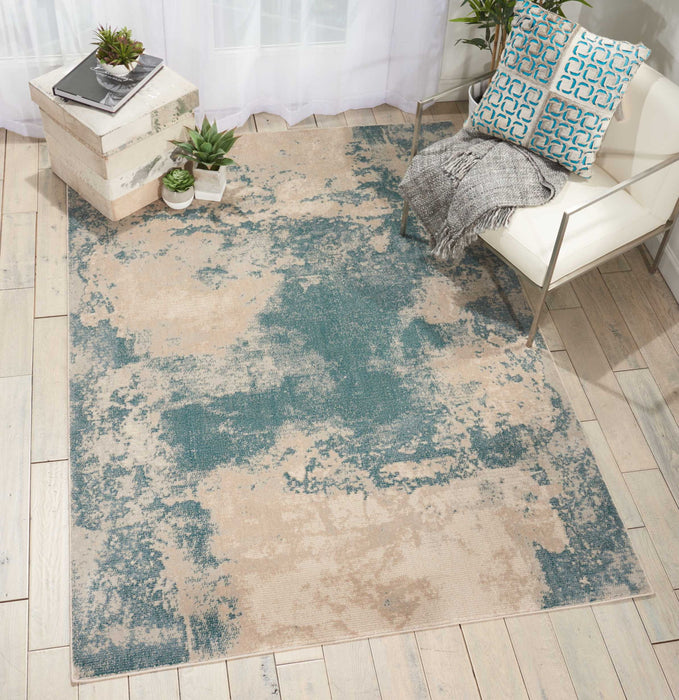 8' X 11' Modern Abstract Non Skid Area Rug - Ivory