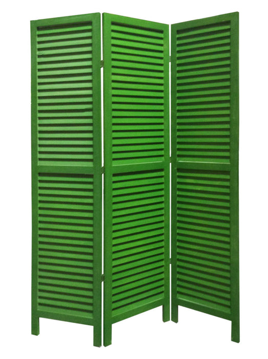 Wood Shutter Screen - Green