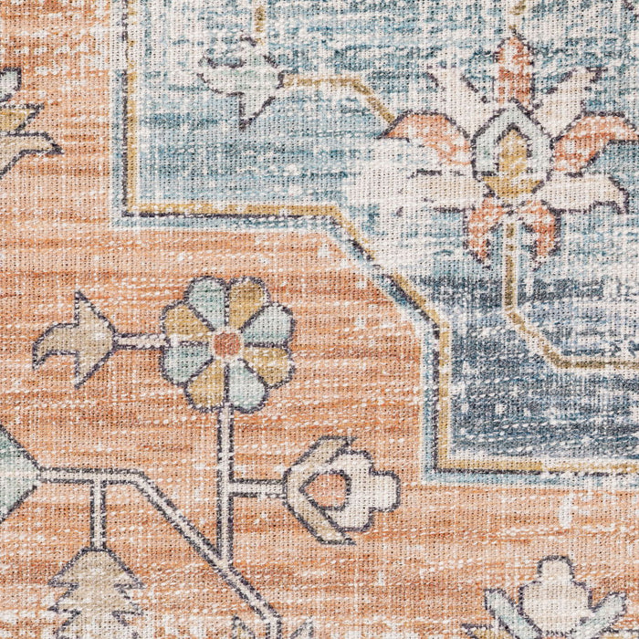 9' x 12' Oriental Power Loom Stain Resistant Area Rug - Blue