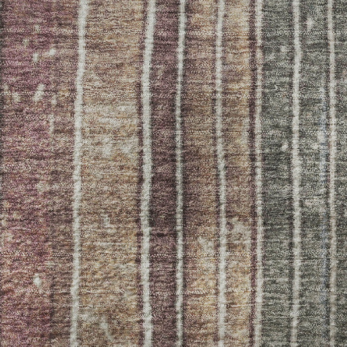 10' X 14' Striped Washable Area Rug With UV Protection (709522) - Mauve / Blue / Beige